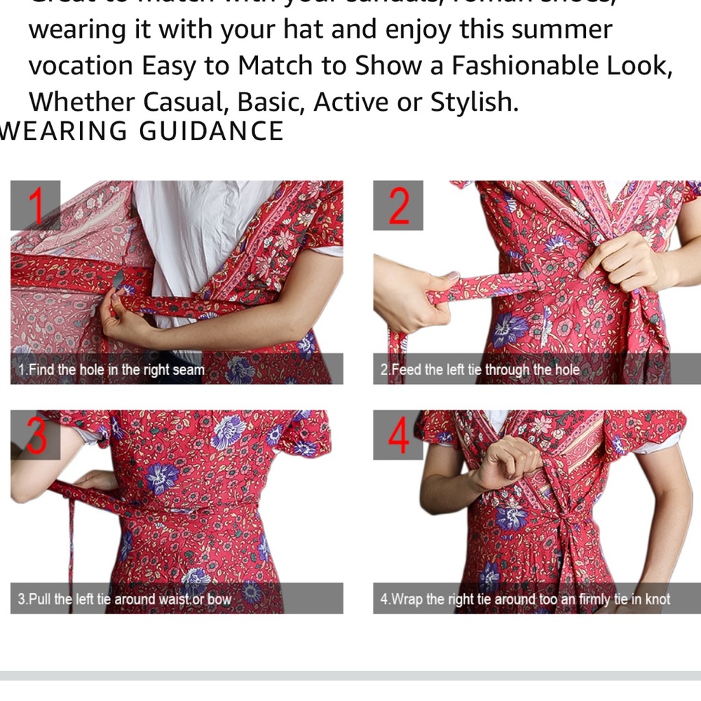 NWOT beautiful floral wrap dress - Picture 9 of 10